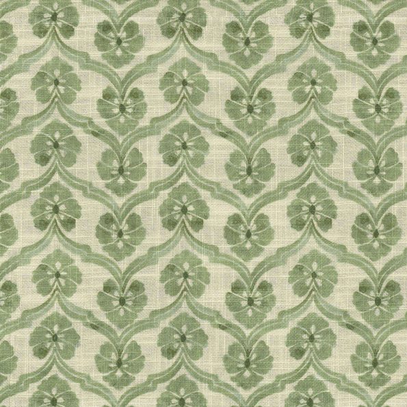 Pk-Pansy/Green - Prints Fabric Suitable For Drapery