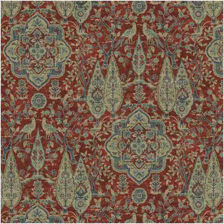 Pk-Ponder/Red - Prints Fabric Suitable For Drapery