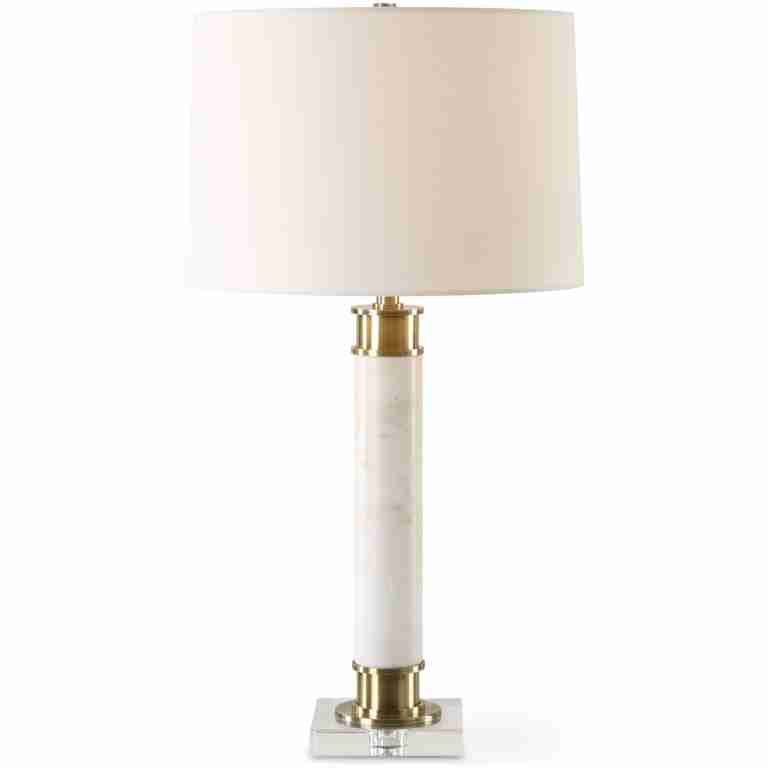 Plinth-White Marble Table Lamp