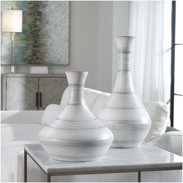 Uttermost Potter Fluted Striped Vases