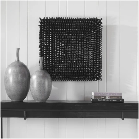 Uttermost Portside Black Wood Wall Panel