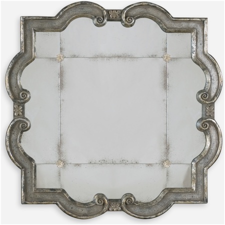 Prisca-Large Antiqued Silver Mirrors