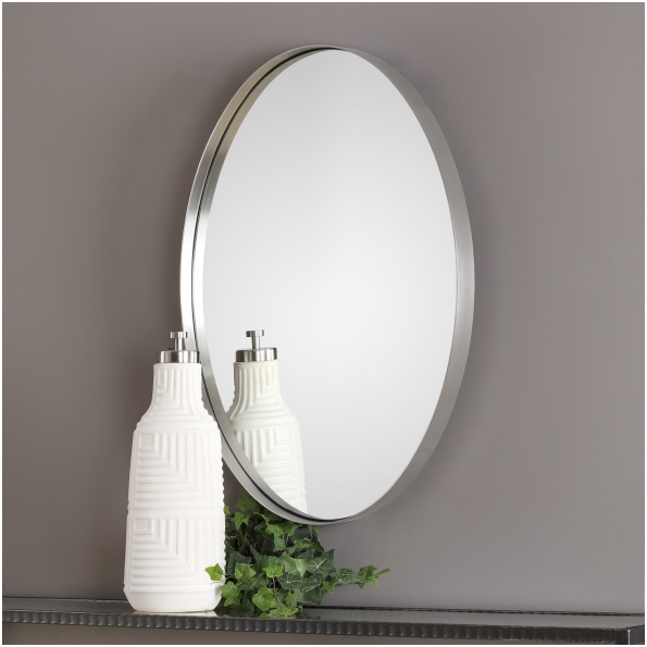 Uttermost Pursley Brushed Nickel Oval Mirror