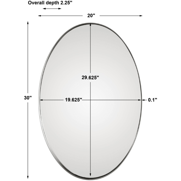 Pursley Brushed Nickel Oval Mirror