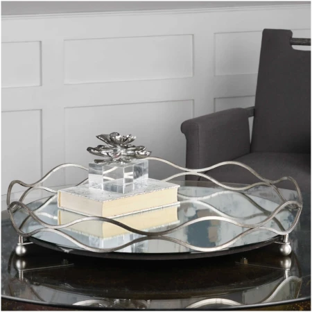 Uttermost Rachele Mirrored Silver Tray