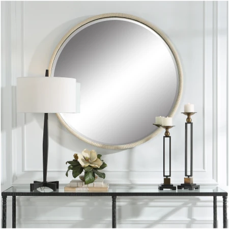 Uttermost Ranchero White Round Mirror