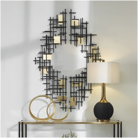 Uttermost Reflection Metal Grid Wall Decor