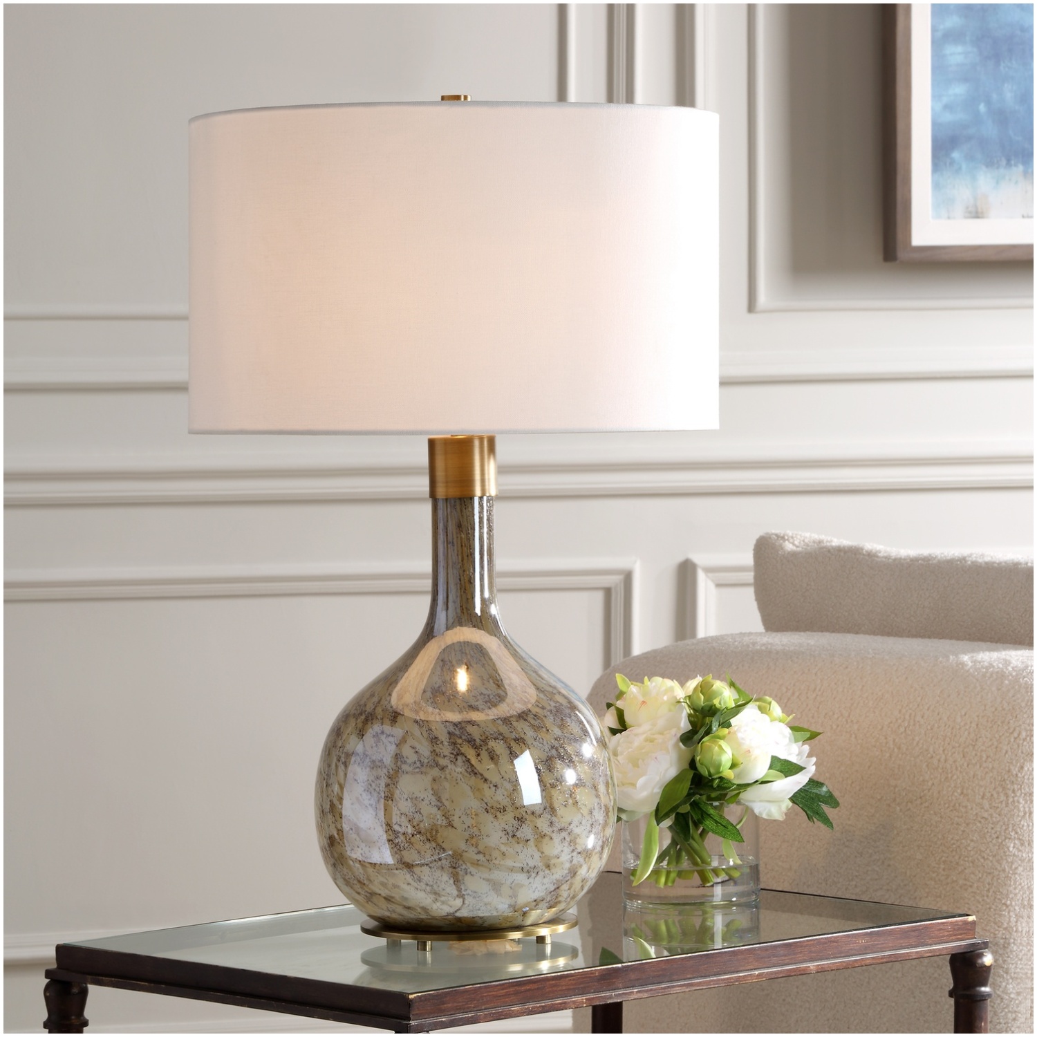 Uttermost Rhine Brown Glass Table Lamp