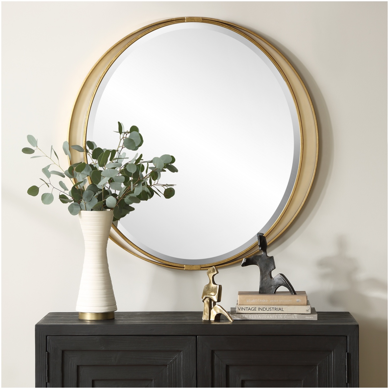 Uttermost Rhodes Gold Round Mirror