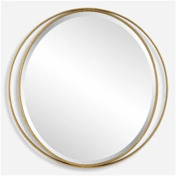 Rhodes-Gold Round Mirror