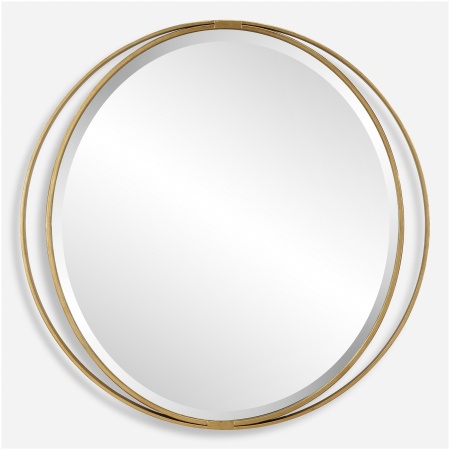Rhodes-Gold Round Mirror