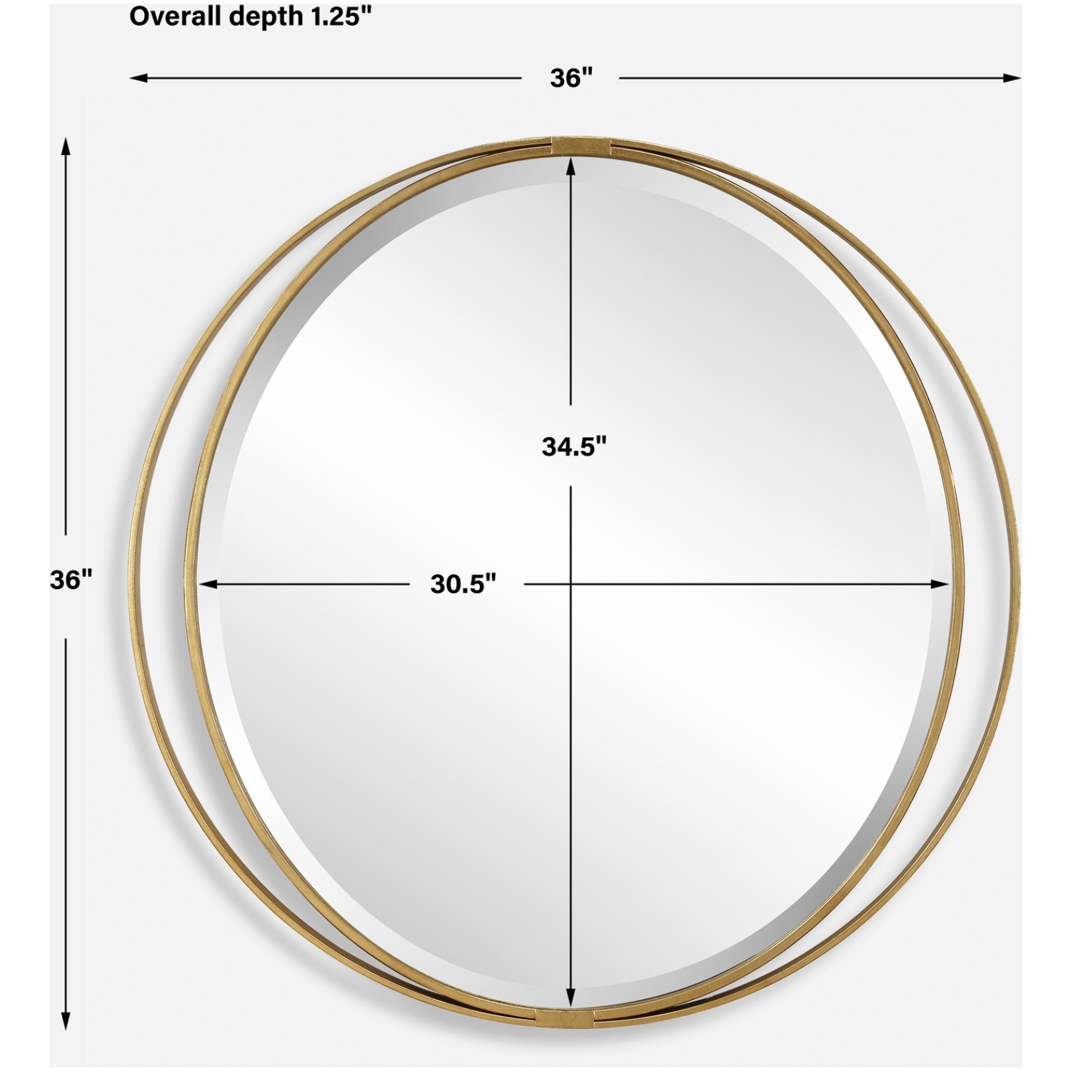 Rhodes Gold Round Mirror