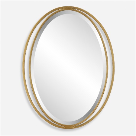 Rhodes-Gold Oval Mirror