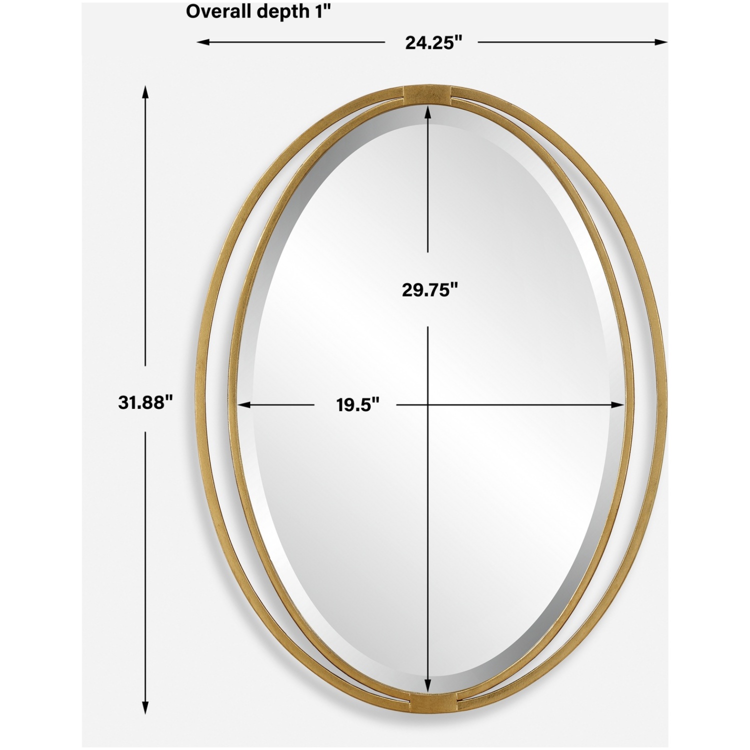 Rhodes Gold Oval Mirror