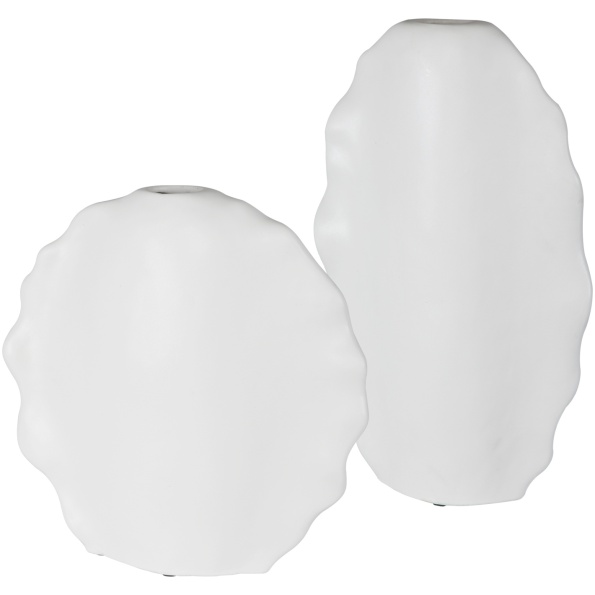 Ruffled Feathers Modern White Vases