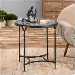 Uttermost Samson Glass Side Table