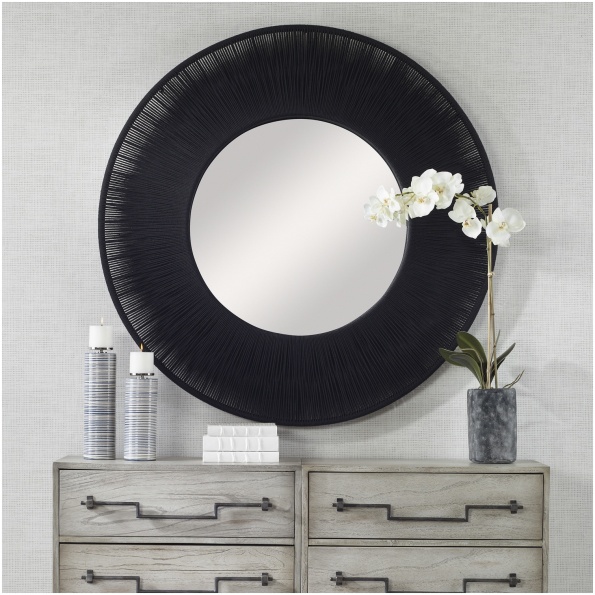 Uttermost Sailor's Knot Black Round Mirror