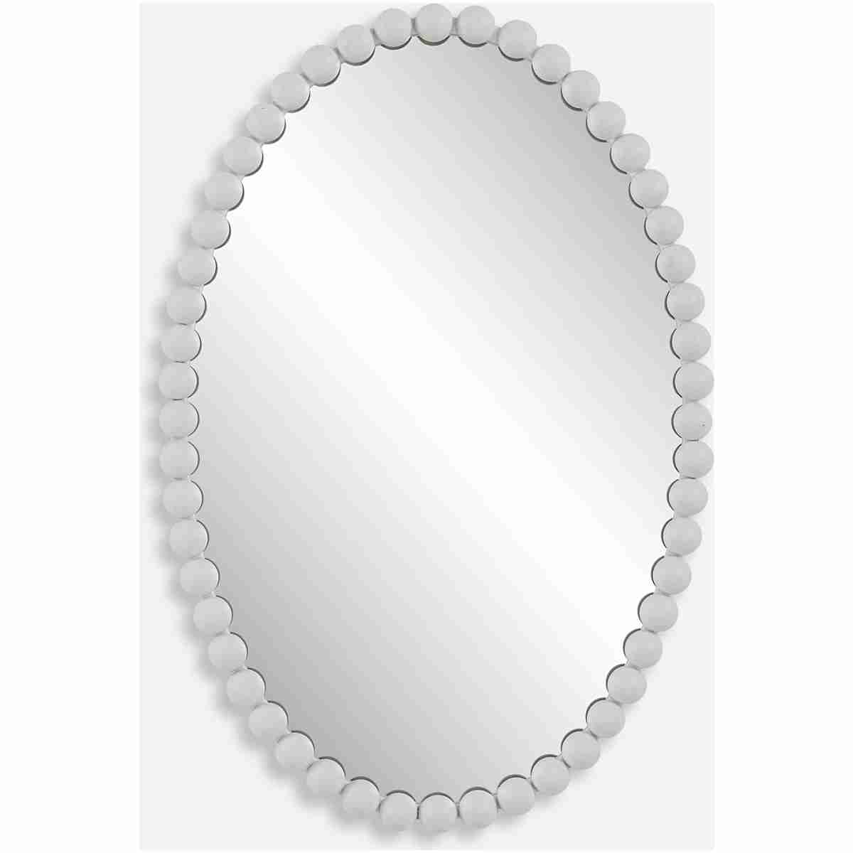 Serna-White Oval Mirror