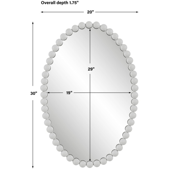 Serna White Oval Mirror