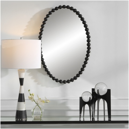 Uttermost Serna Black Oval Mirror
