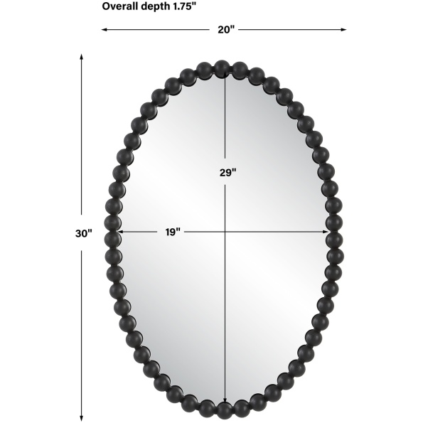 Serna Black Oval Mirror