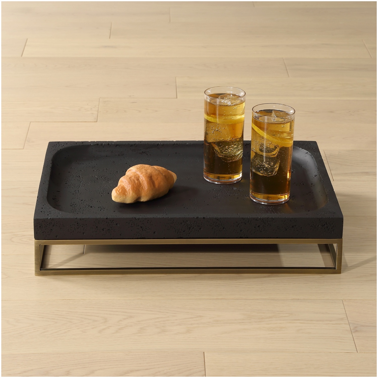 Uttermost Shadowstone Cast Black Tray