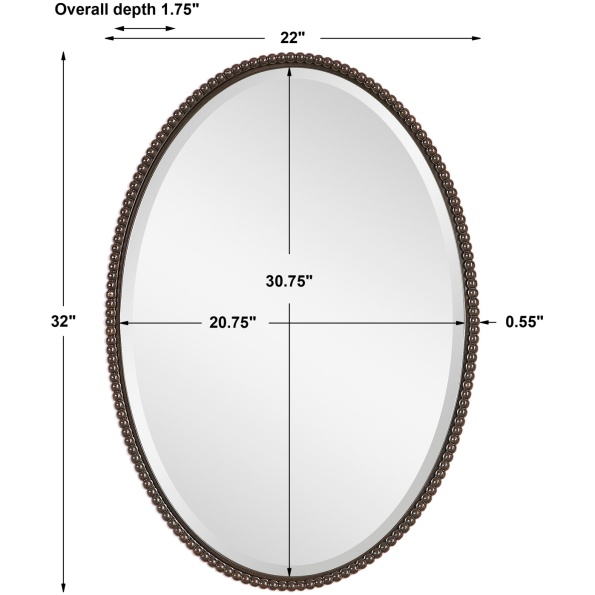 Sherise Bronze Oval Mirror