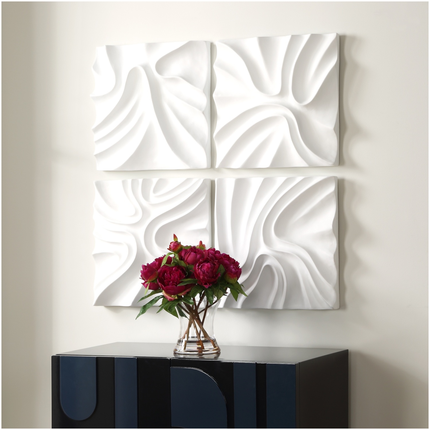 Snowdrift Scultped White Wall Decor