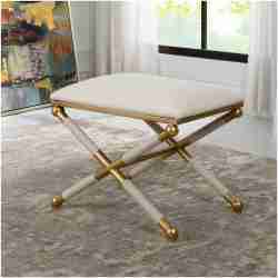 Uttermost Socialite White Small Bench