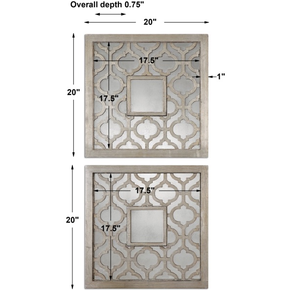 Sorbolo Squares Decorative Mirror Set/2