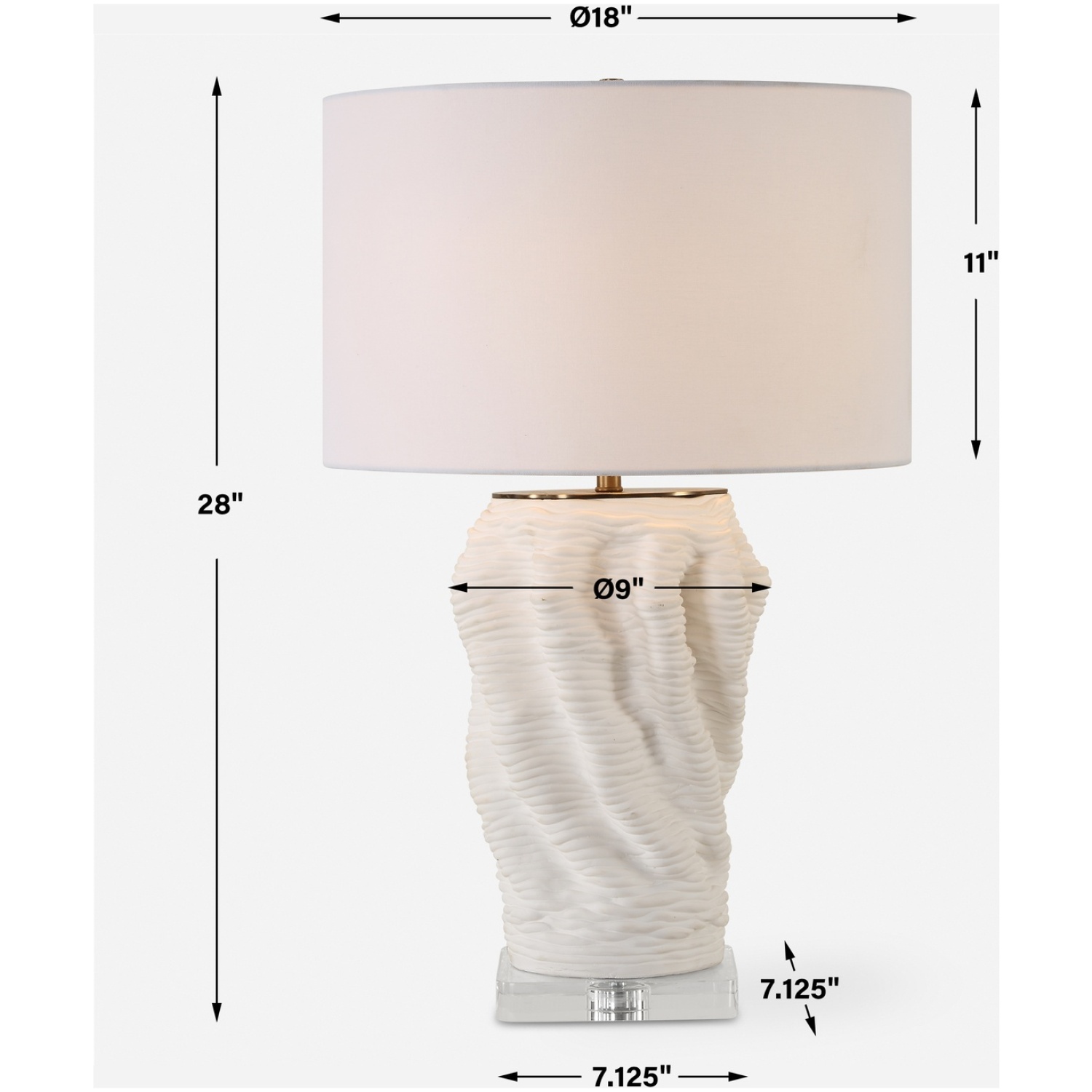 Stratified White Table Lamp