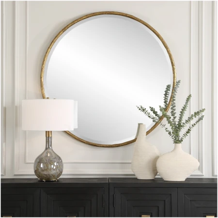 Uttermost Sutton Aged Gold Round Mirror