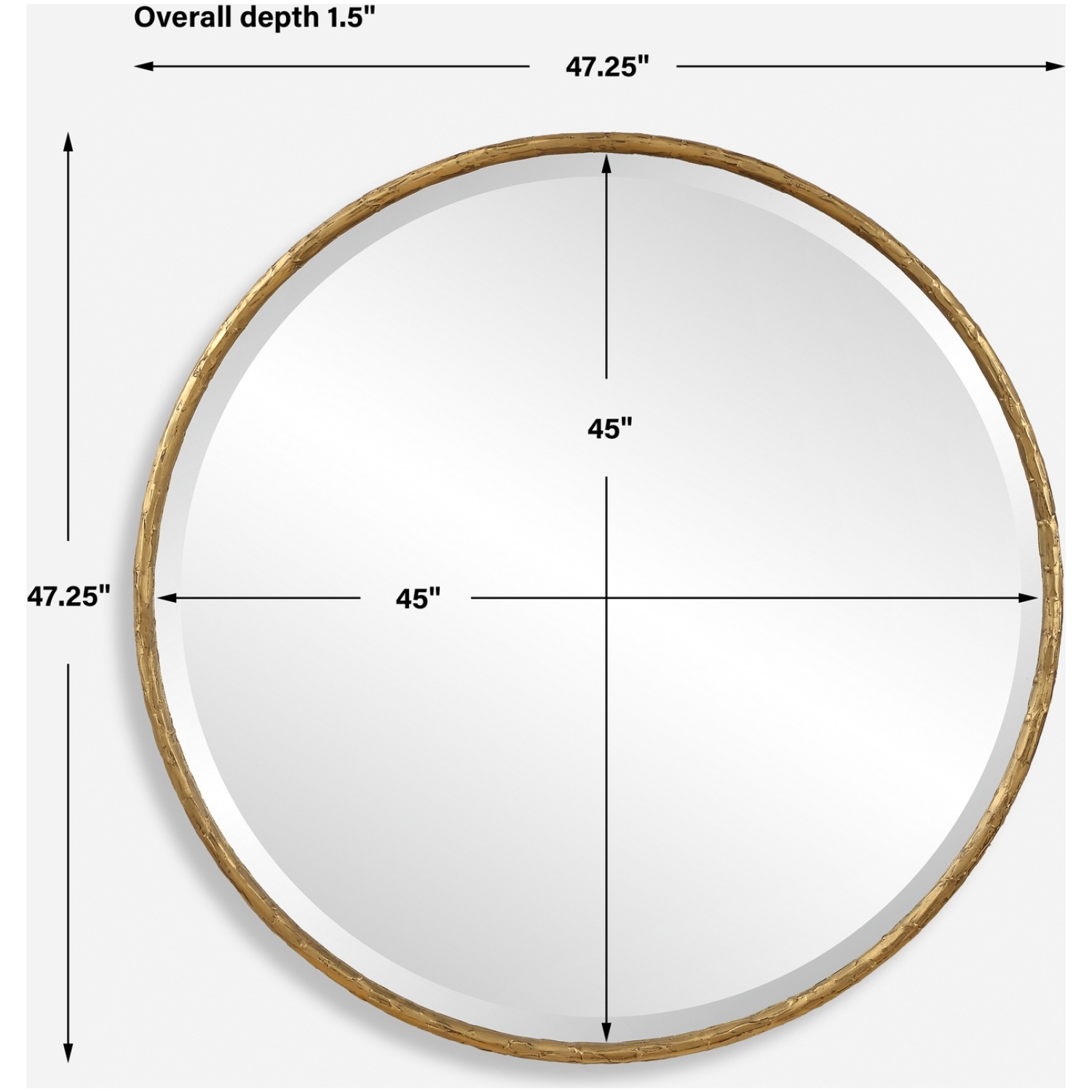 Sutton Aged Gold Round Mirror