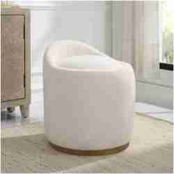 Uttermost Swirl Swivel Sheepskin Ottoman