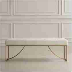 Uttermost Swale Ivory Leather Bench