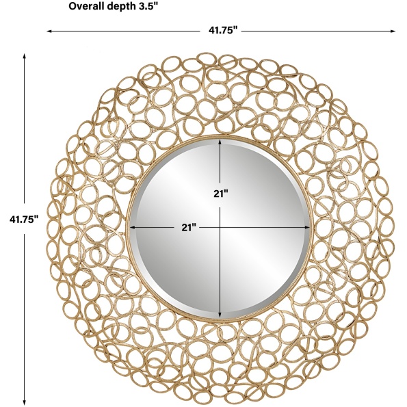 Swirl Round Gold Mirror