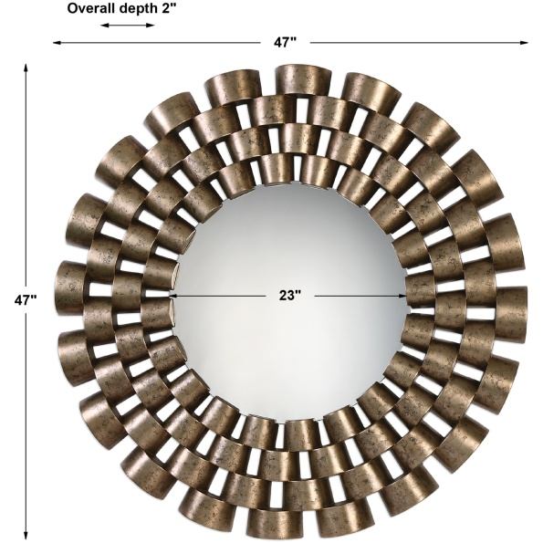 Taurion Silver Leaf Round Mirror