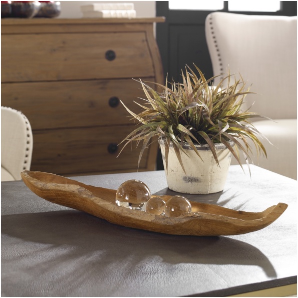 Uttermost Teak Leaf Bowl