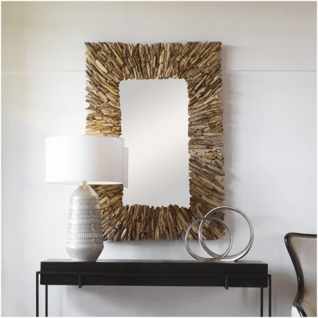 Uttermost Teak Branch Rectangular Mirror