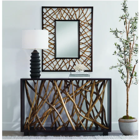 Uttermost Teak Maze Rectangle Mirror