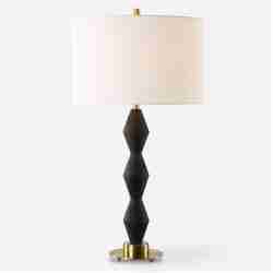 Threefold-Black Stone Table Lamp