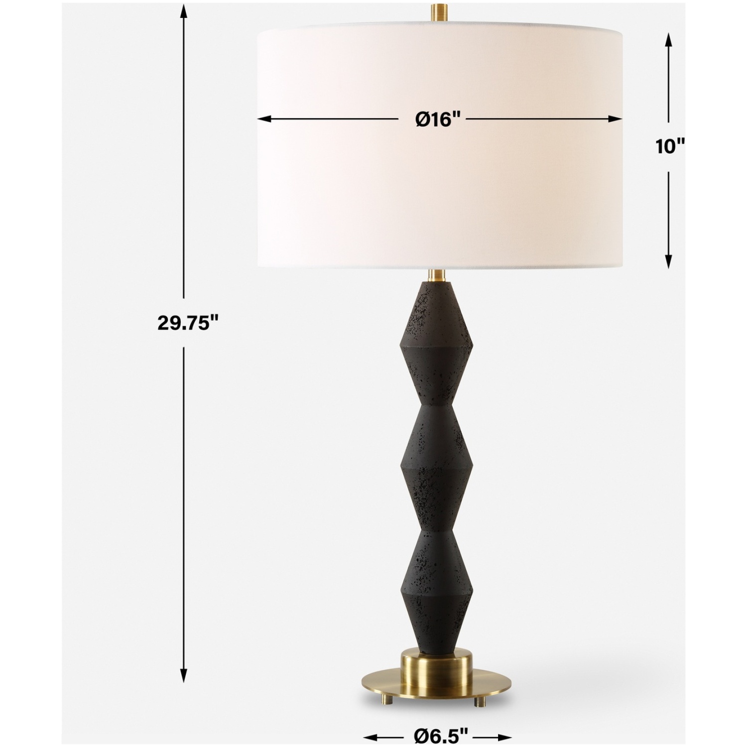 Threefold Black Stone Table Lamp