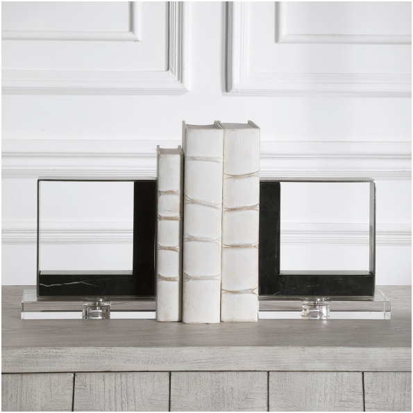 Tilman Modern Marble Bookends