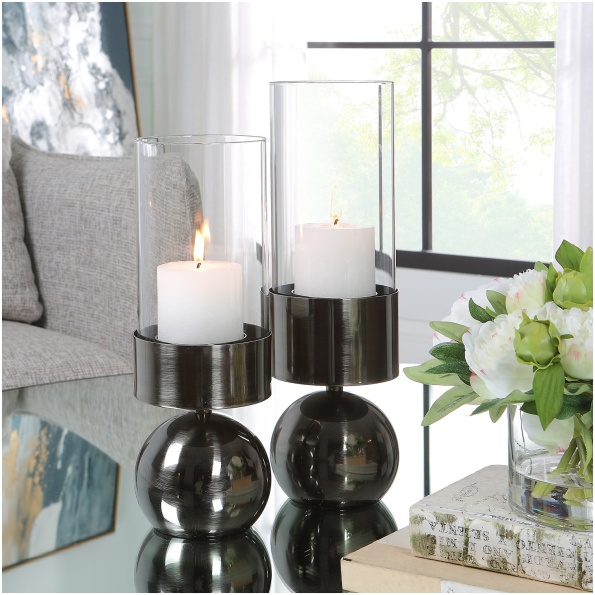 Uttermost Tilston Gunmetal Candleholders