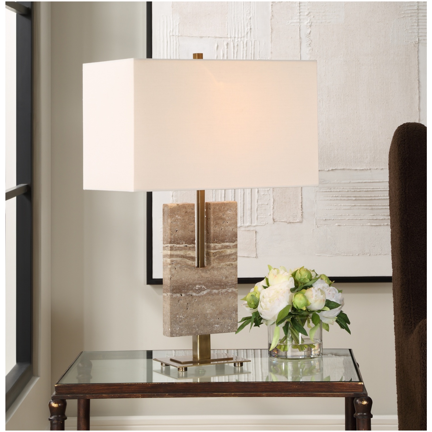 Uttermost Turning Point Travertine Table Lamp