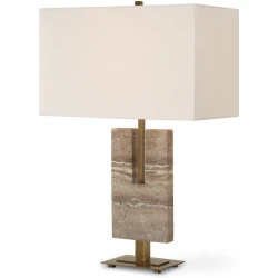 Turning Point-Travertine Table Lamp