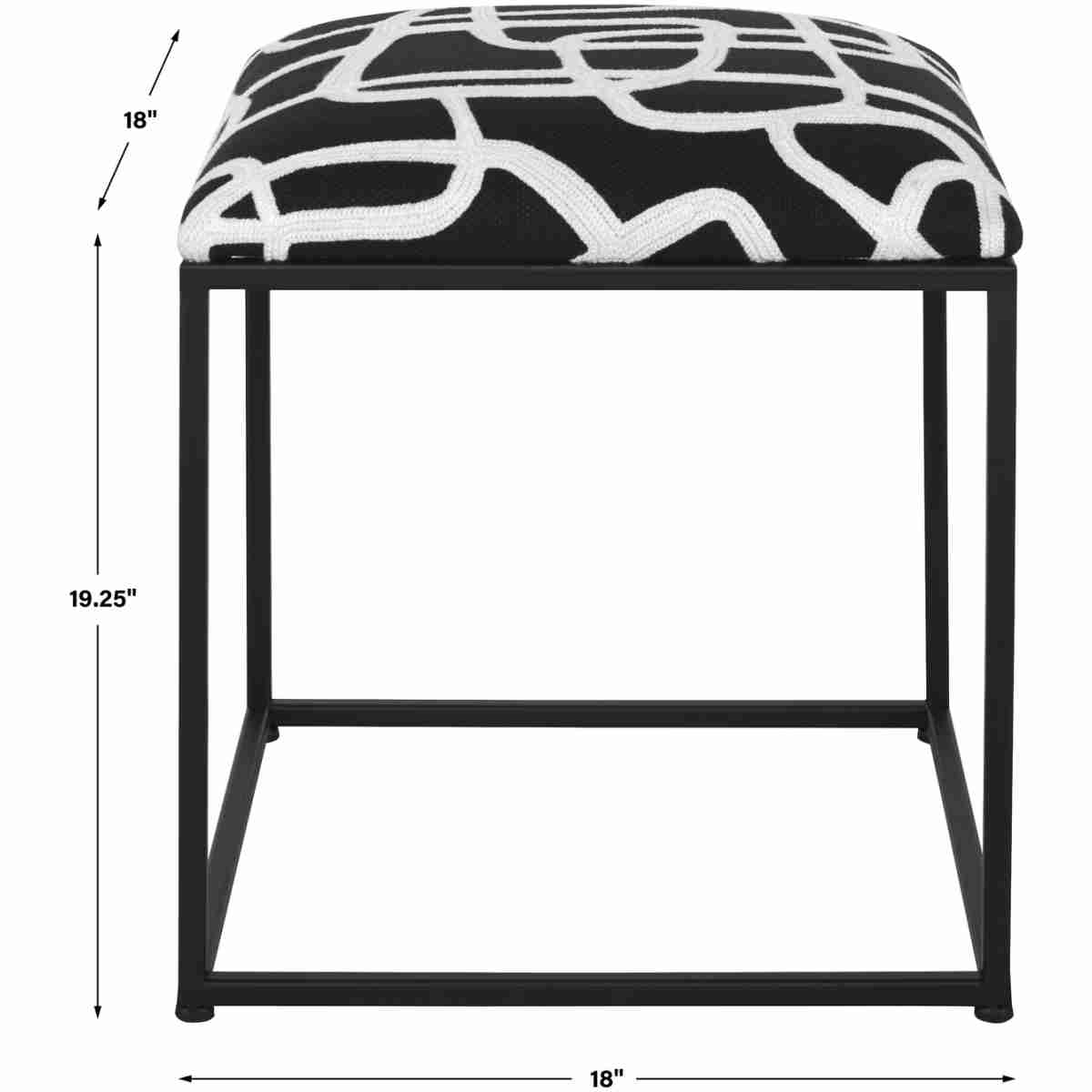 Twists And Turns Fabric Accent Stool