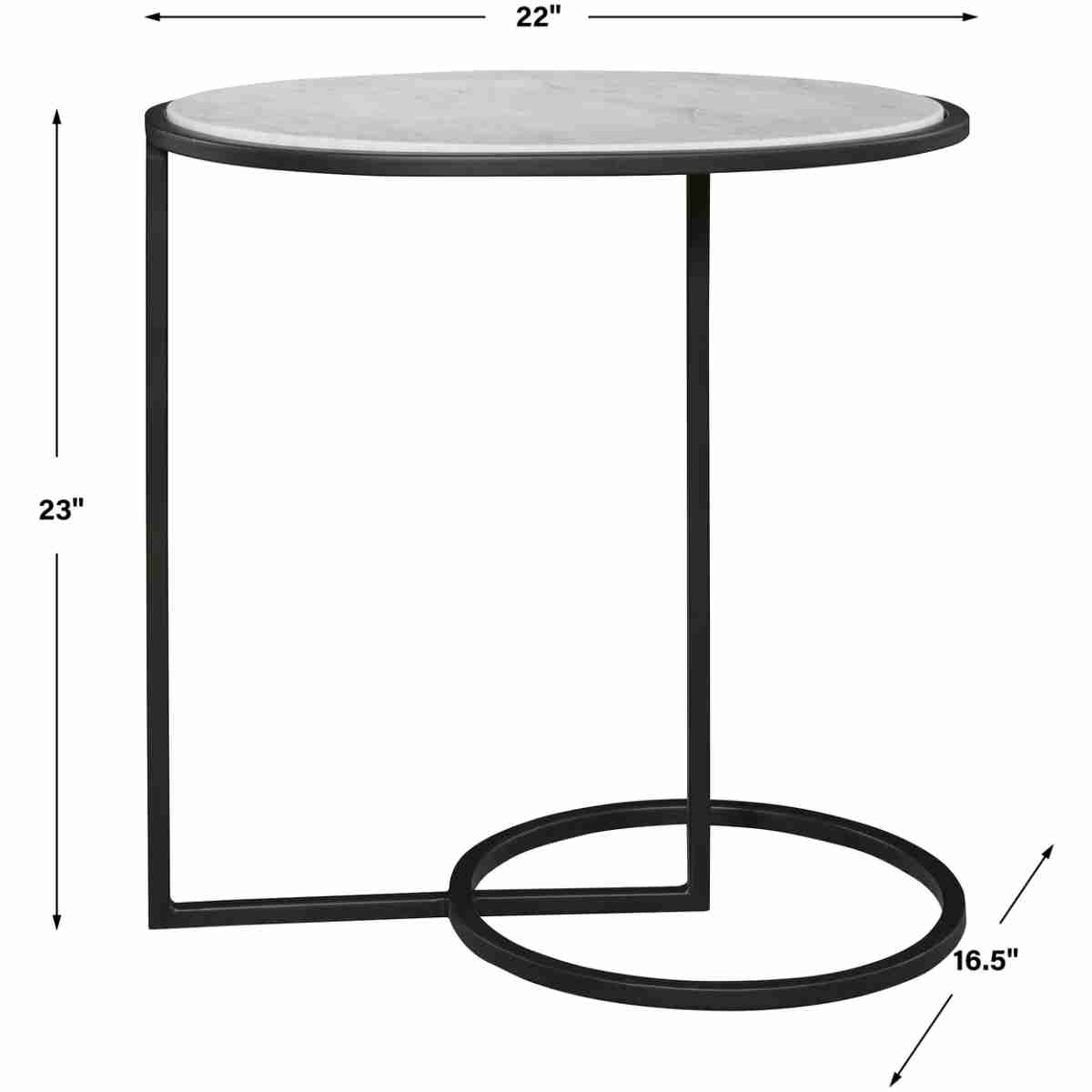 Twofold White Marble Accent Table