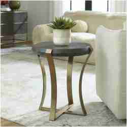 Uttermost Unite Brass Leg Wood Side Table