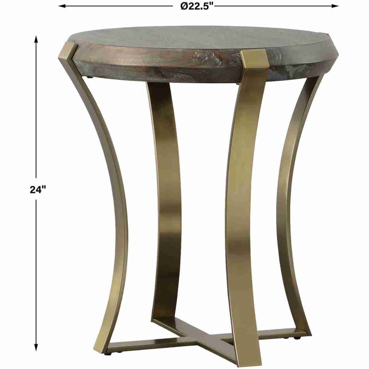 Unite Brass Leg Wood Side Table